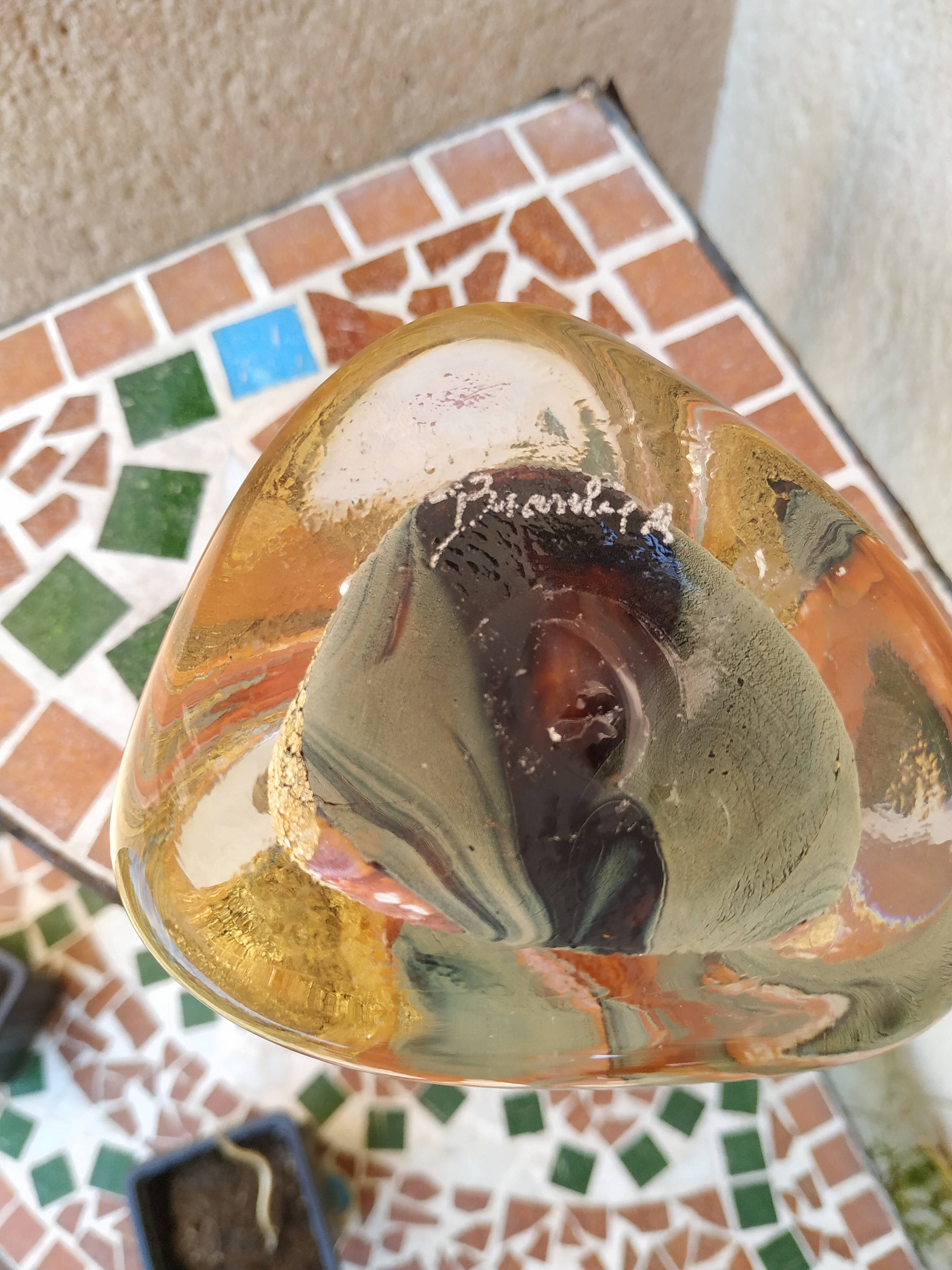 Raymond Branlé's blown glass bottle at Biot