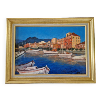 Huile sur toile - "Propriano, Corse", Michel Poulain (né en 1932)