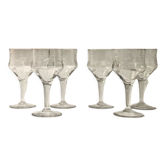 6 verres en cristal anciens