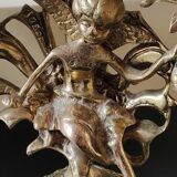 Pair of Antique 3-light candlesticks. Puttis/Cherubs. Bronze