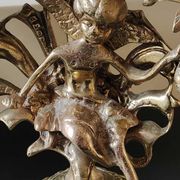 Pair of Antique 3-light candlesticks. Puttis/Cherubs. Bronze