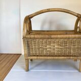 Rattan wicker magazine holder