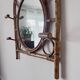 Miroir porte-manteau en bambou années 60