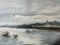 Large marine watercolour (Saint Gilles?) Brittany signed Lafitte
