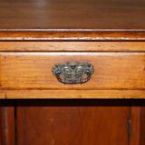 Small Victorian desk in solid walnut with drawers.