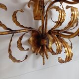 Pair wall lamp 1950 gold metal