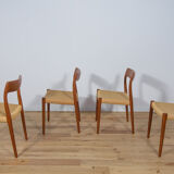 Mid-century dining chairs model 77 by Niels Otto Møller for J.L. Møllers, 1960s, Set of 4