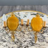 Pair of Louis XV Style Mirror Wall Sconces, 20th Century