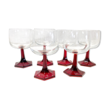Ensemble de 6 verres à pied vintage