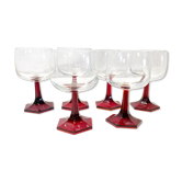 Ensemble de 6 verres à pied vintage