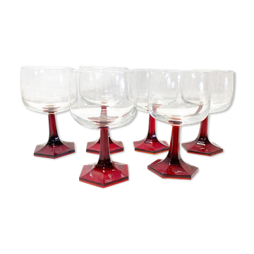 Set of 6 vintage walking glasses
