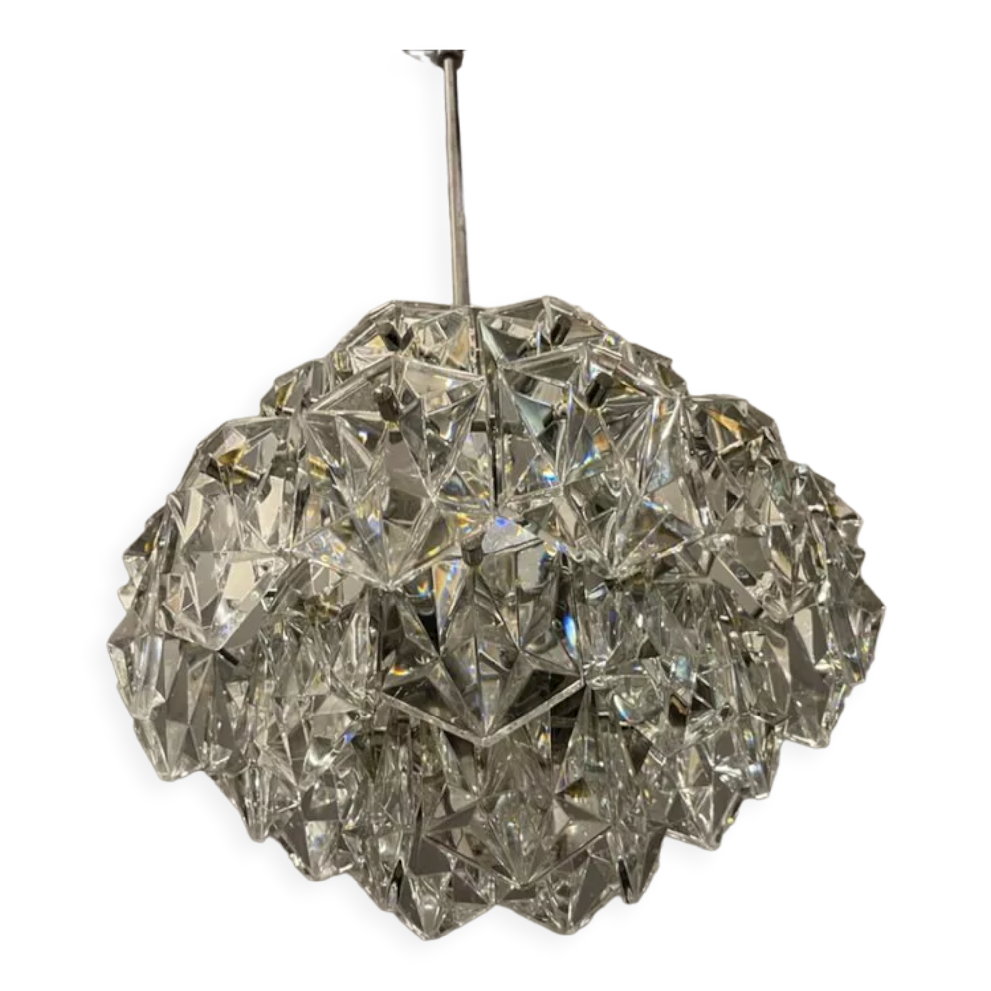 Cut crystal light pendant by kinkeldey, 1970s