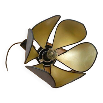 Vintage golden black petals corolla pendant light
