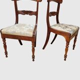 Pair of English Mahogany Sheraton Side Chairs, 1830s