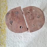 Pair of vintage brutalist tripod stools - folk art