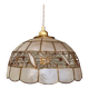 Vintage lampshade suspension in mother-of-pearl and brass