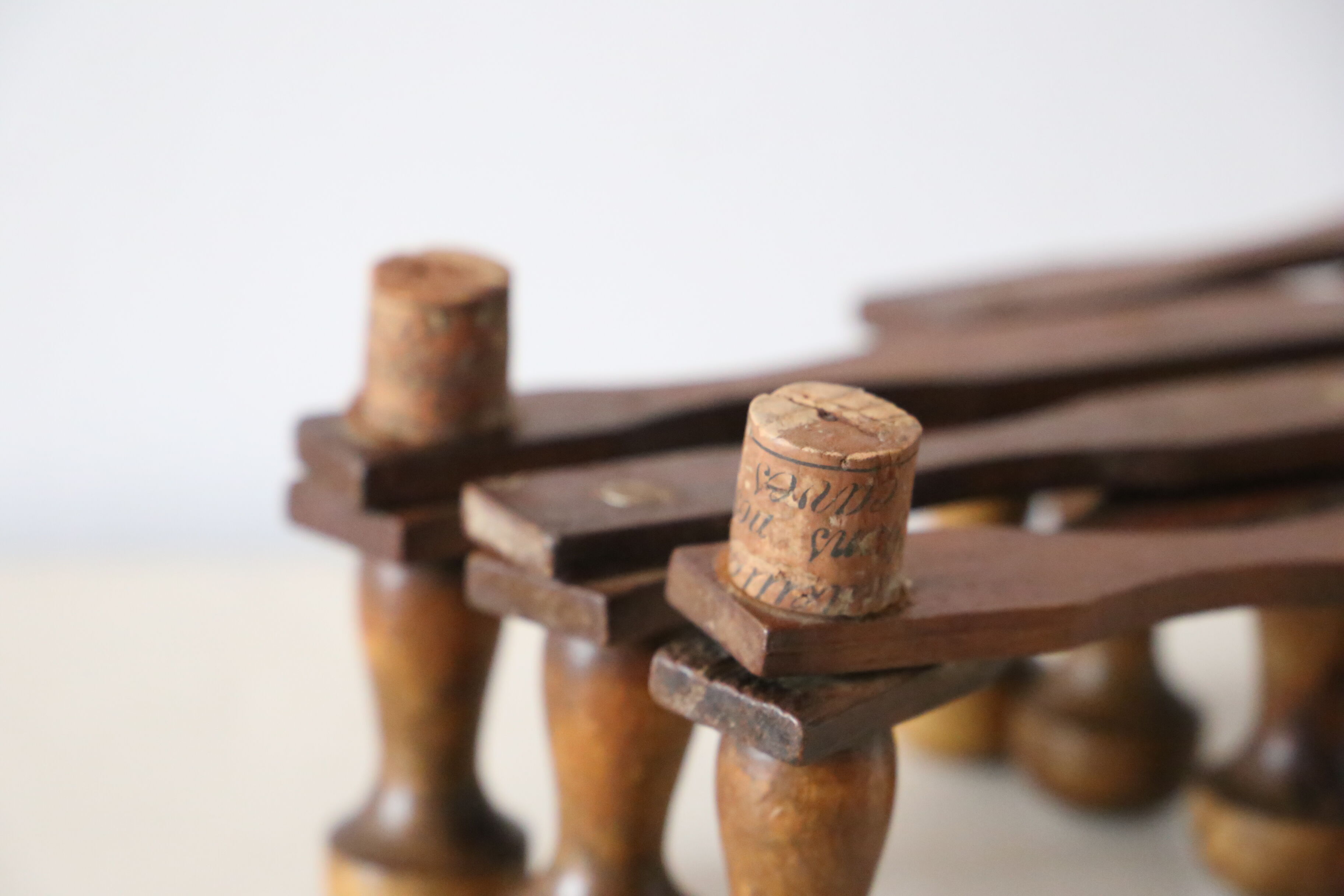 Vintage coat rack, wood, accordion