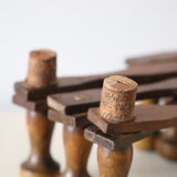 Vintage coat rack, wood, accordion