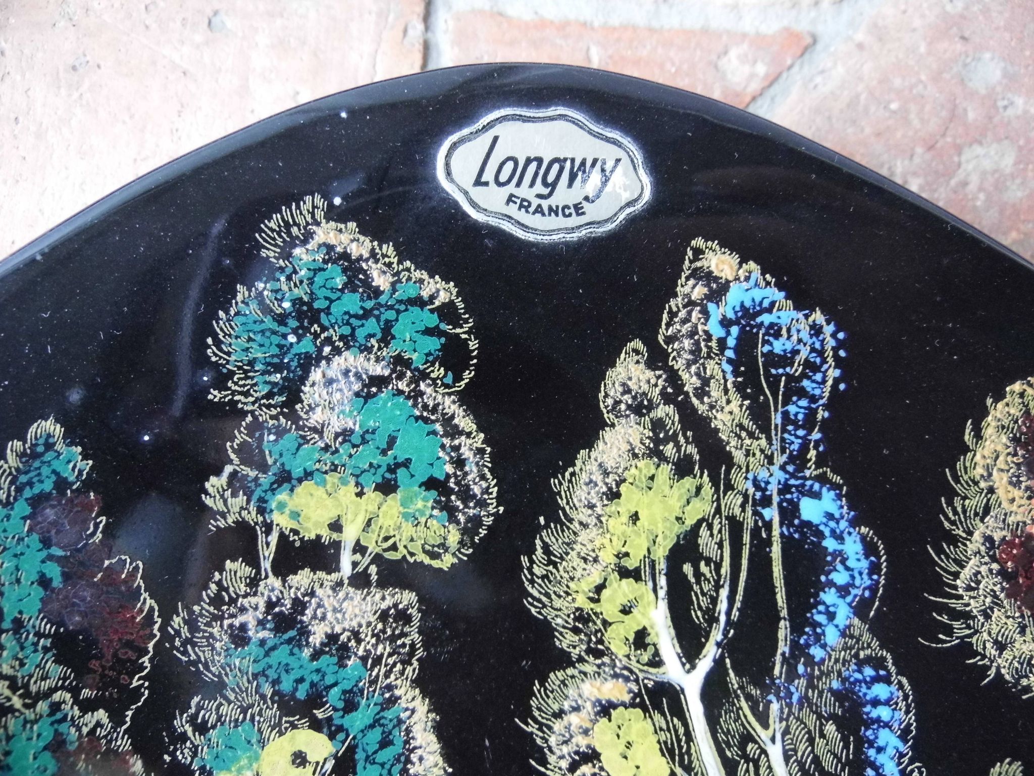 Assiette en faïence émaux de Longwy vintage années 60/70
