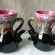 Pair of vintage vases in twisted ceramic