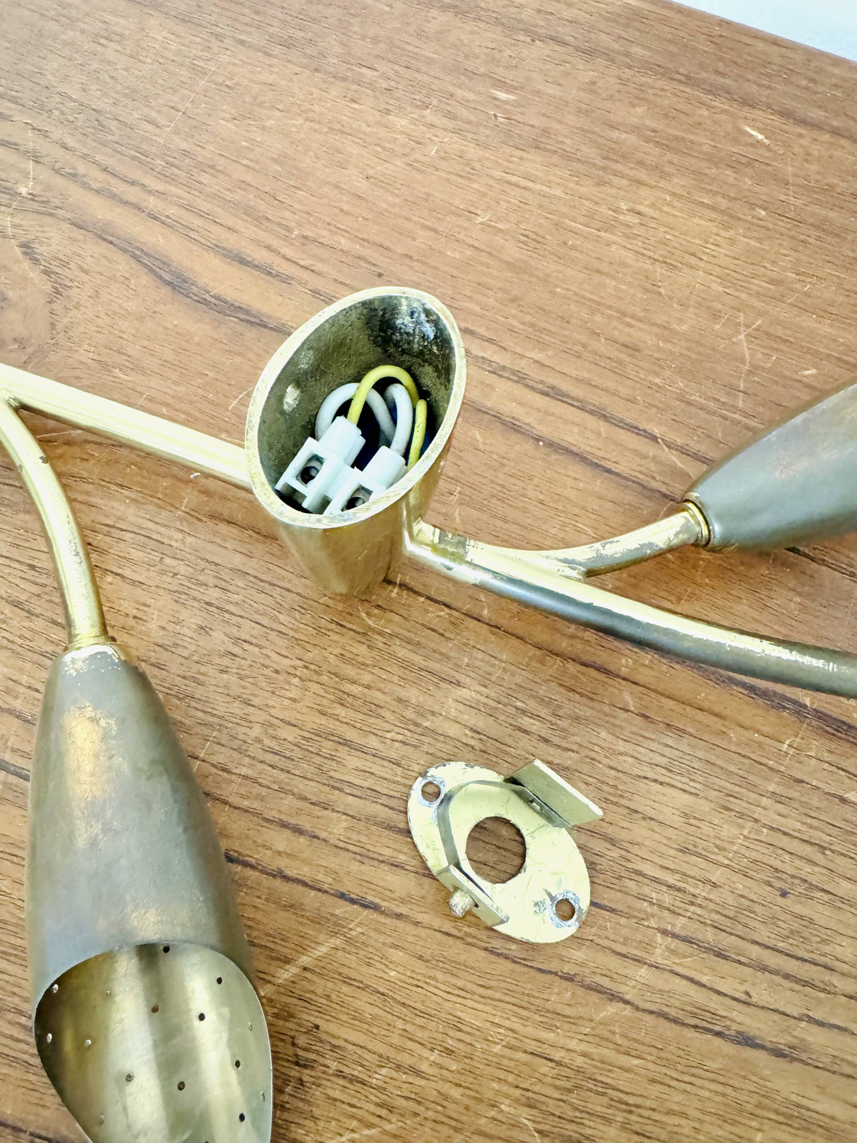 Floral Brass Wall Lamp by Rupert Nikoll