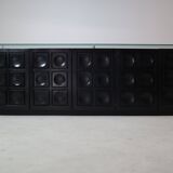 Black brutalist sideboard by Frans Defour, Belgium 1970's