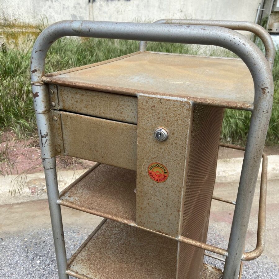 1950 - Architect service industrial furniture in openwork sheet metal