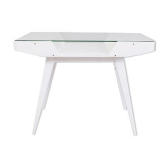 White Mid Century Table made in ´50s Czechia. Designed by František Jirák.