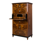 Biedermeier chest of drawers with a secretary, walnut veneer