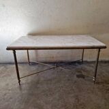 Coffee table - In bronze and white marble top - Louis XVI style, neo-classical