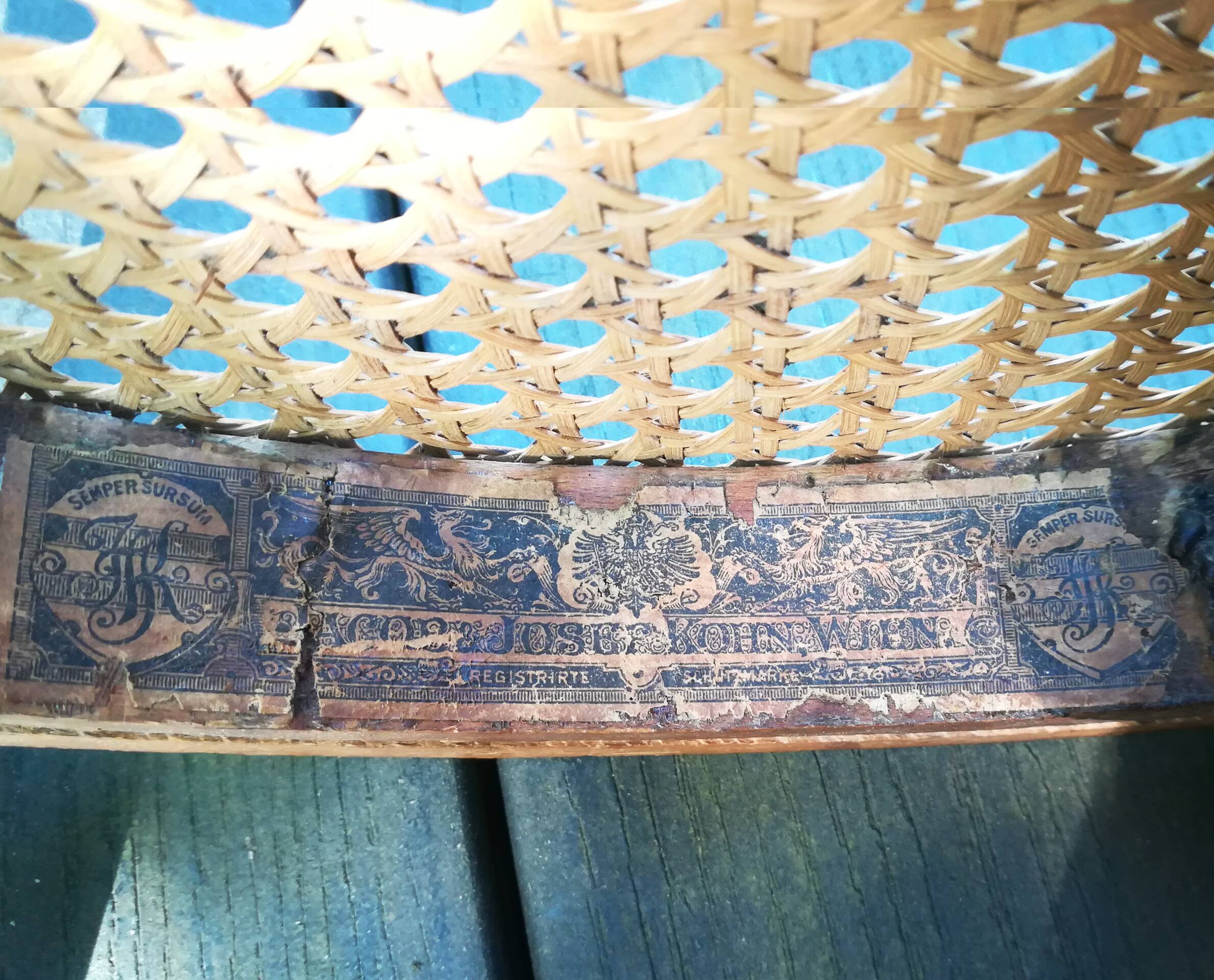 JJ Kohn, caned bistro chair for children, circa 1900