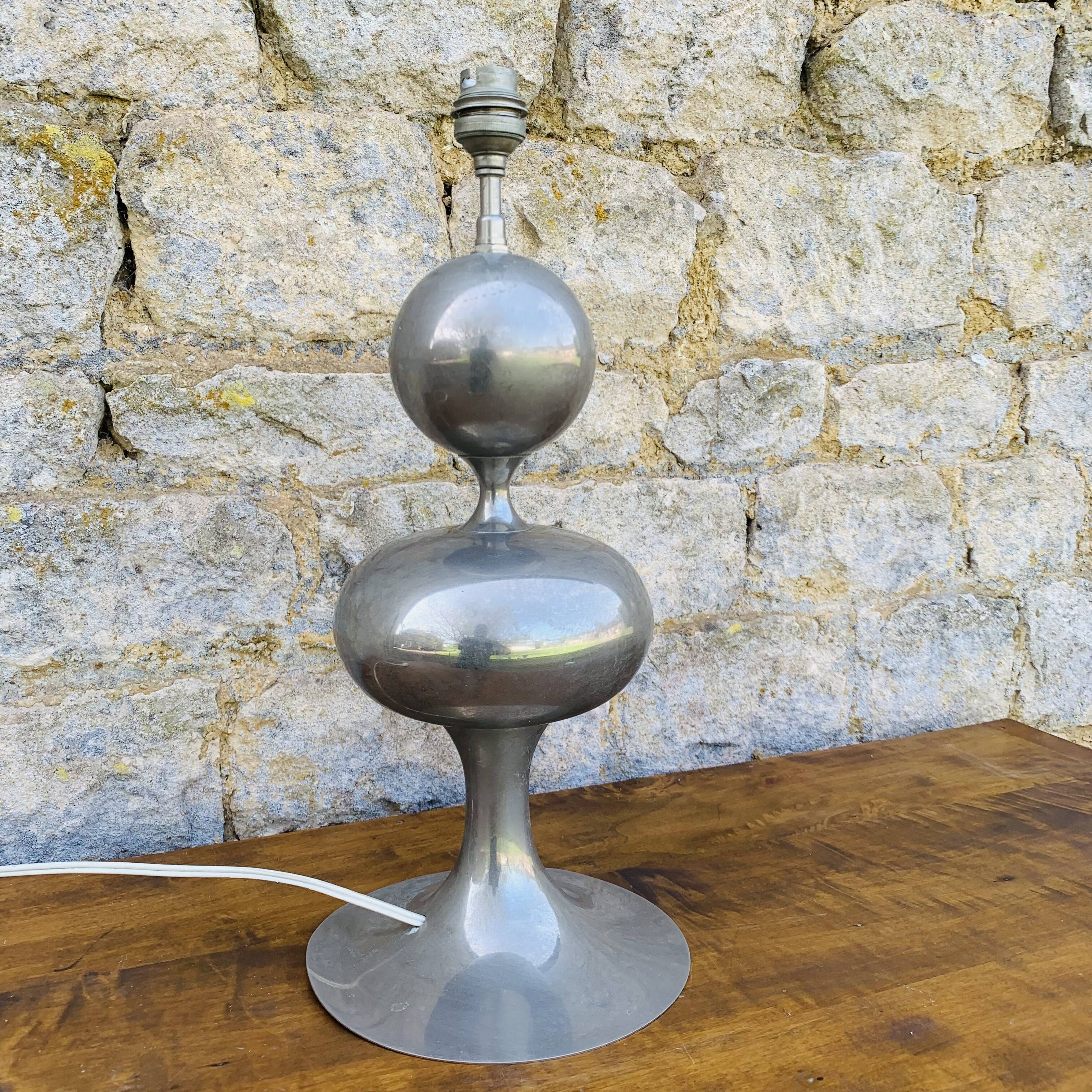 Table lamp chrome foot tulip 1970