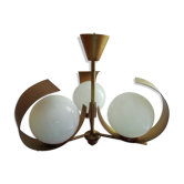 Lustre space âge opaline 3 boules années 70