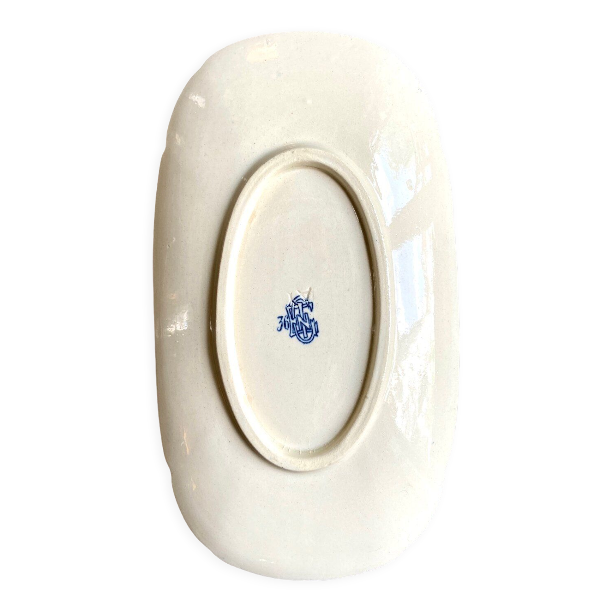 Saucière Gien en terre de fer, service "Blue Ibis" late nineteenth century