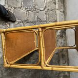 Étagère / console bambou et rotin