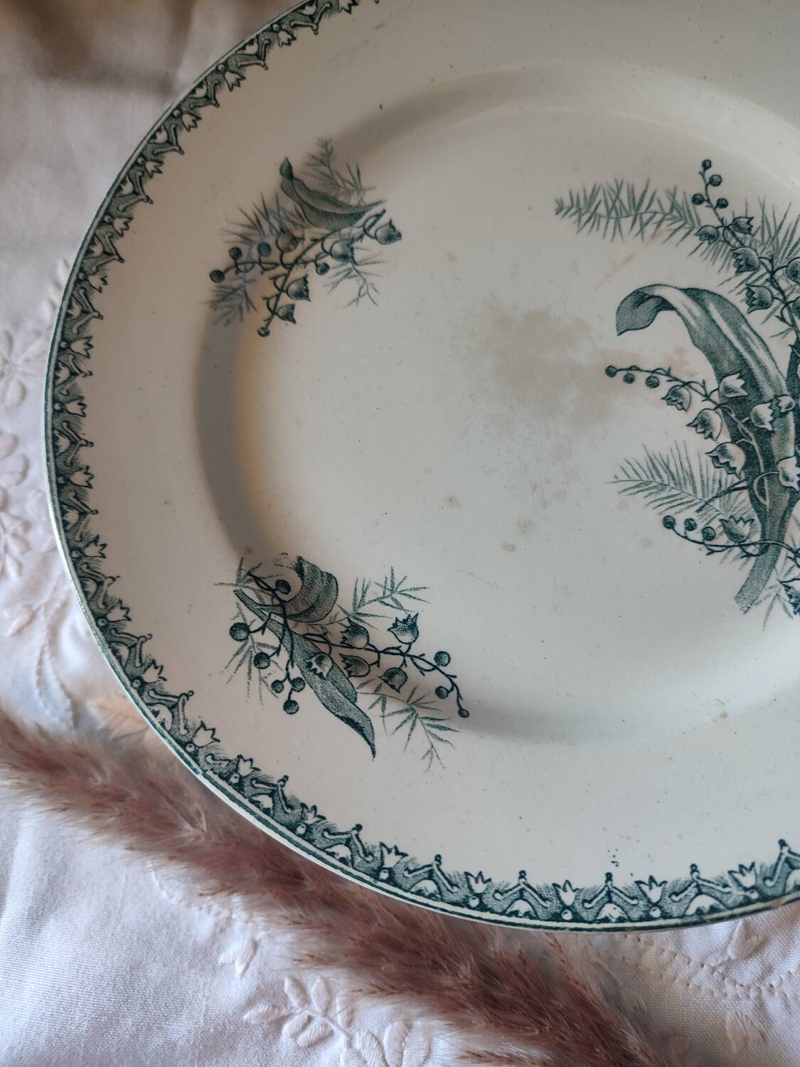 Ste Amandinoise iron earth compote bowl, Muguet model