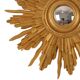 Vintage Wooden Sunburst Convex Mirror, Gold, 46cm