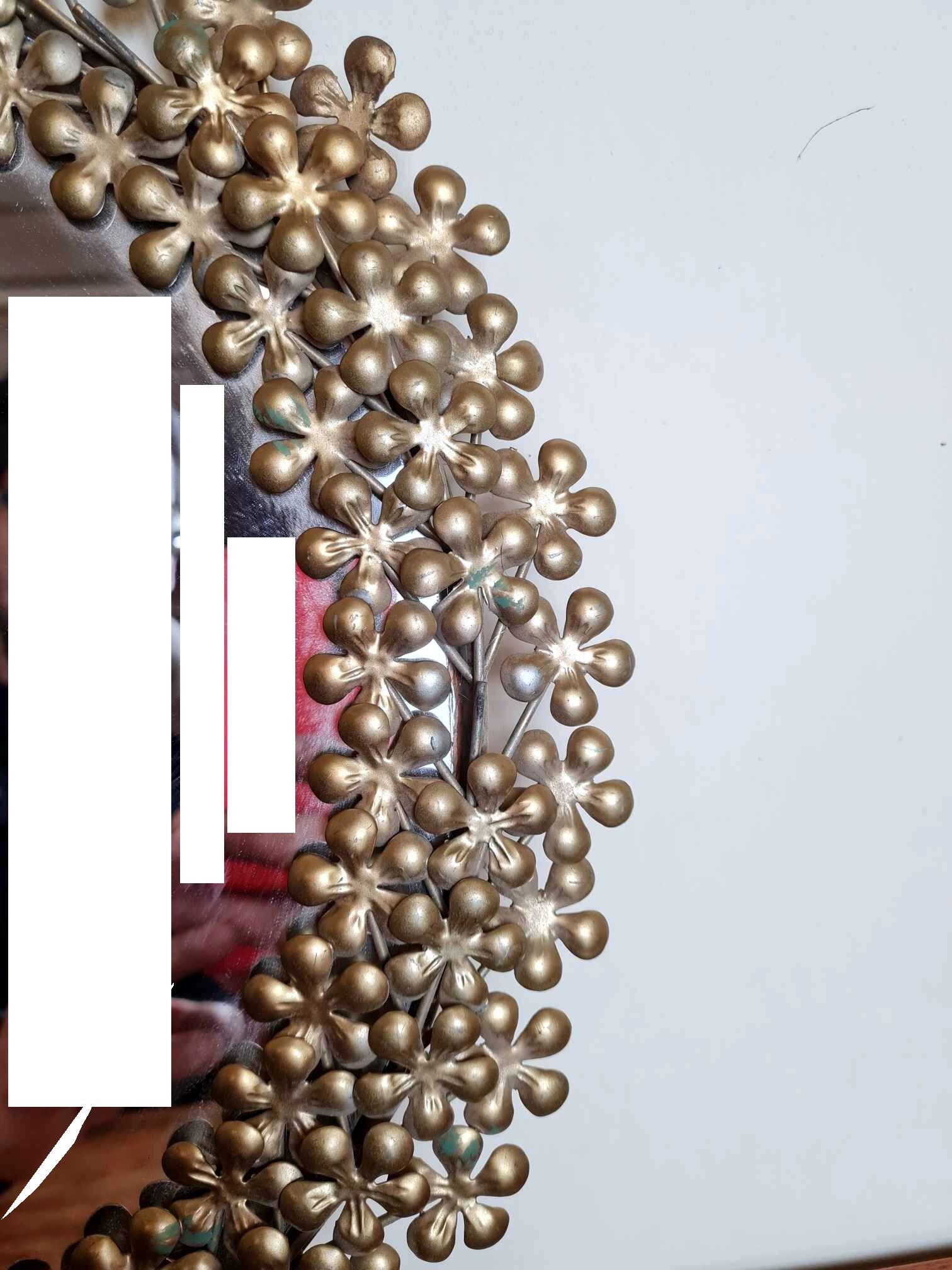 Vintage round mirror in gold metal circa 1950