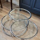 Glass and chrome coffee table