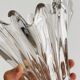 Vase vintage en verre blanc transparent