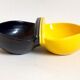 Double two-tone ramekins black yellow 50s