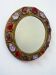 Italian mid-century mirror by Creaciones Gobesso, red & purple Murano rock crystals, 1960s