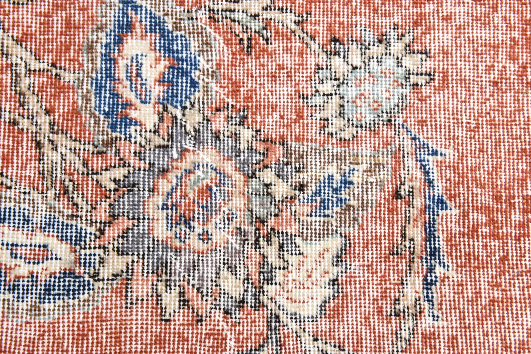 All-Over Floral Classic Red & Blue Turkish Rug, 260x366Cm