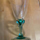 Série 5 verres à pied luminarc verre transparent & vert émeraude vinta