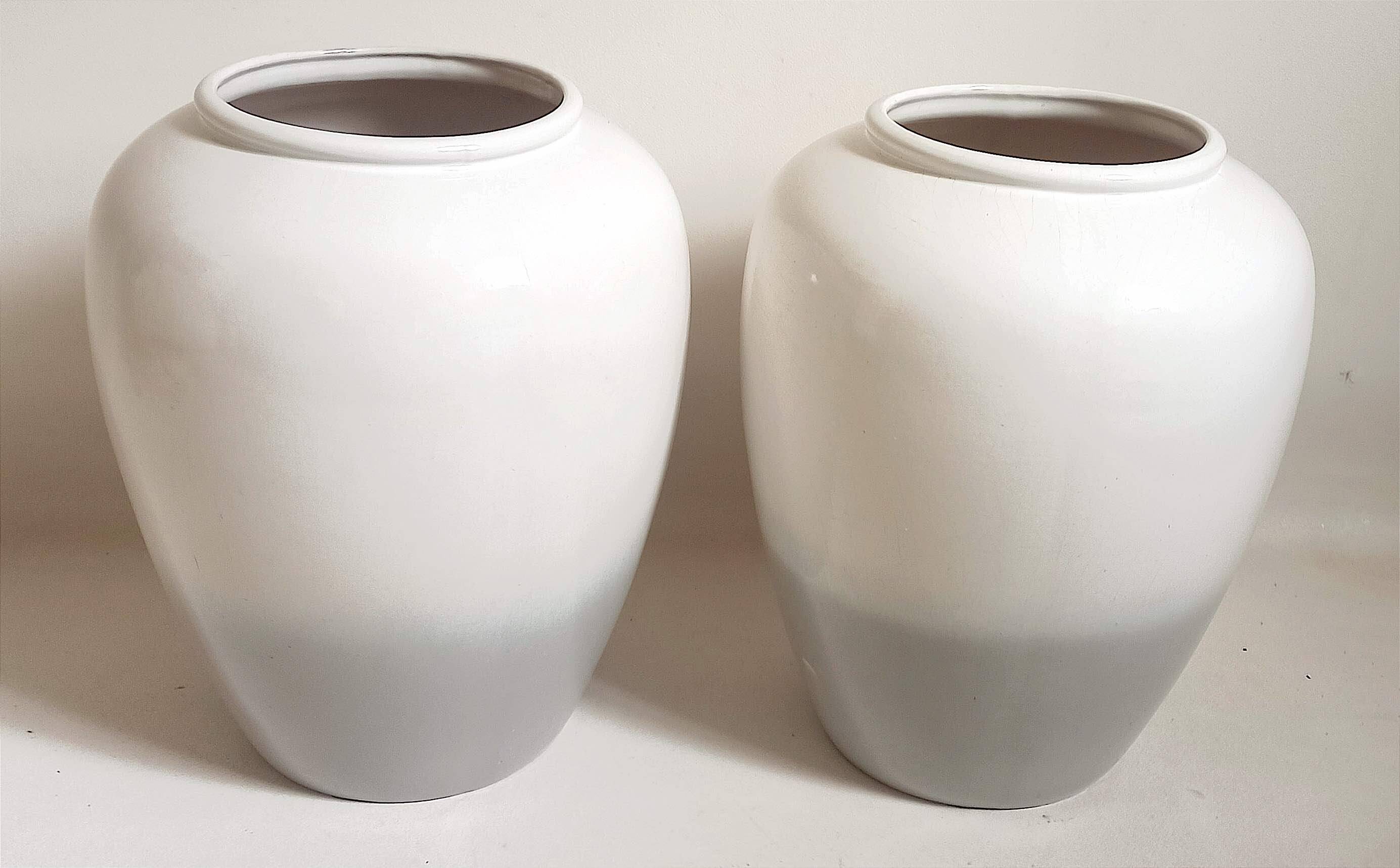 Pair of two-tone ceramic vases West Germany 1960s Height 42 cm