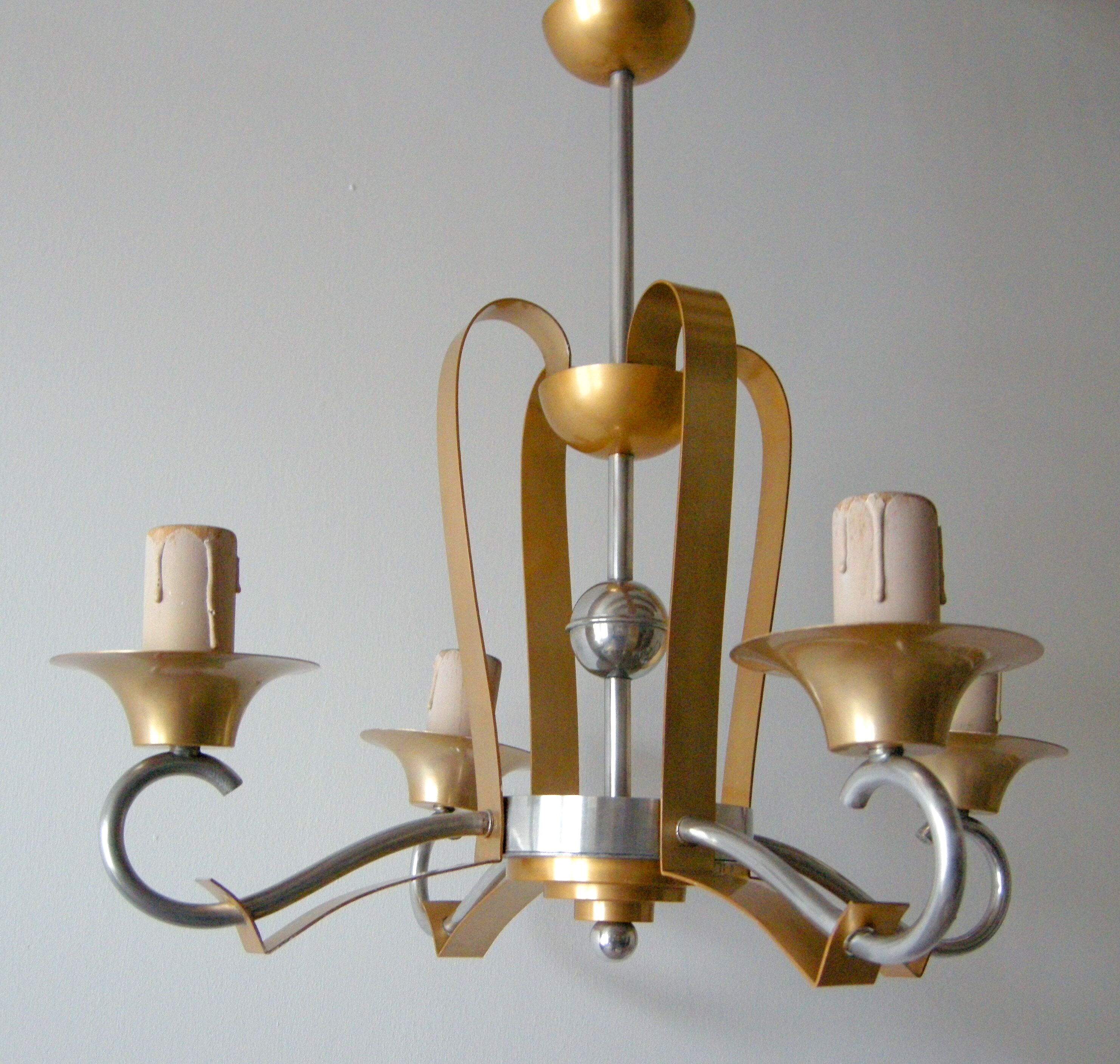 Vintage chandelier 1950 aluminum