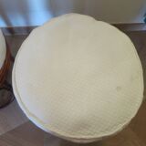 pretty pair of 2 bamboo and rattan stools with cushions - 80s - Vintage - set of 2