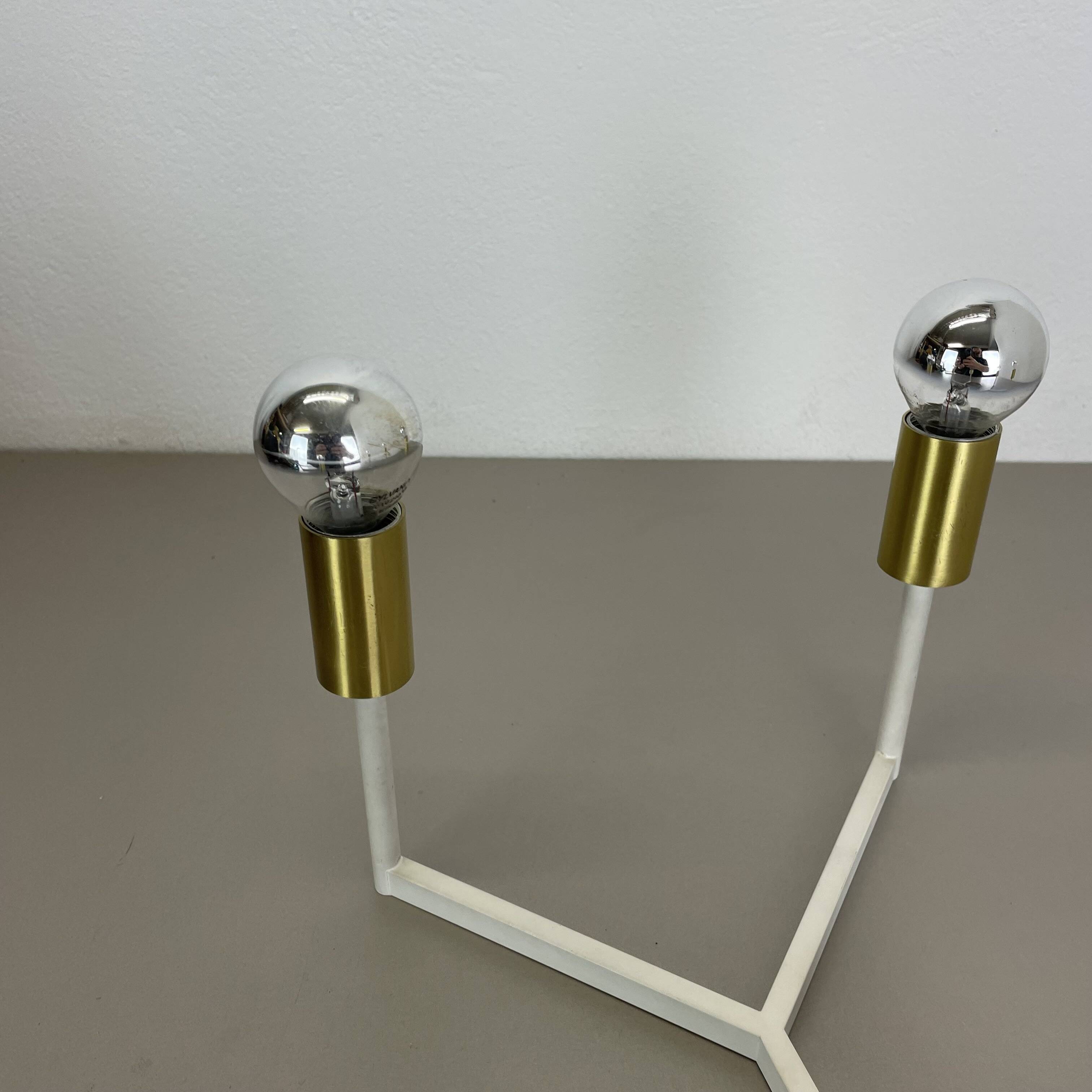 Large brass italian cubic sputnik ceiling light flush mount, italy, 1960s