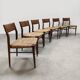 Wilkhahn vintage teak papercord dining chairs Georg Leowald model 351