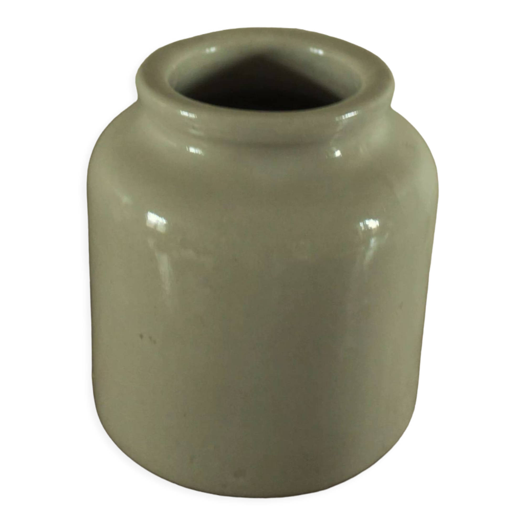 Mustard pot glazed gray sandstone